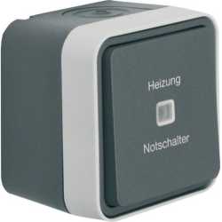 Kontroll - Wechselschalter m Aufdruck Heizung Notschalter AP 