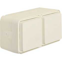 Steckdose SCHUKO 2-fach waagerecht m Klappdeckel AP 