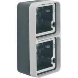 Gehäuse 2-fach senkrecht mit Rahmen AP 