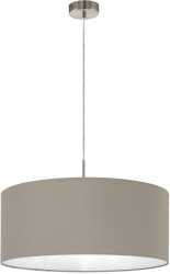 Hängeleuchte 1xE27 60W DM53cm Schirmfarbe Taupe/Innenseite weiss 