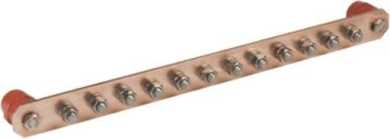 PA-Schiene o. Abdeckung NIRO m. Schrauben M10 f. 12 Anschlüsse 