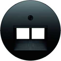 Zentralstück für UAE Steckdose 2fach R.1/R.3/R.classic schwarz glänze 