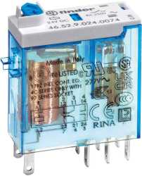 Miniaturrelais 2W / 8A / 12VDC Prüftaste + mech. Anzeige Serie 46 