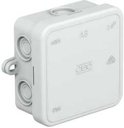 Kabelabzweigkasten 75x75x36 PE lichtgrau RAL 7035 