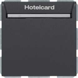 Relais-Schalter mit Zentralstück für Hotelcard anthrazit matt 