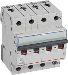 LS-Schutzschalter 4-polig 10kA C-Char 16A 4TE 