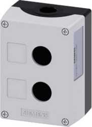 Gehäuse für Befehlsgeräte 22mm rund MET Oberteil grau 2 Befehlsstellen 