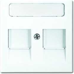 Abdeckung für Modular Jack mit 2 ÖS und Beschriftungsfeld alpinweiß 