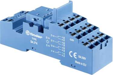 Fassung mit Push-In-Anschlüssen für Relais 55.32 oder 55.34 blau 