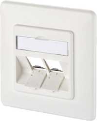 Keystone Anschlussdose UP 2 Port unbestückt reinweiß 