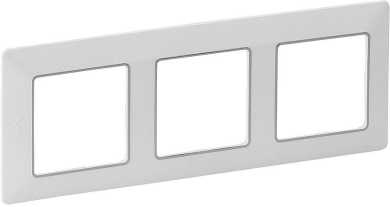 3-fach Abdeckrahmen Valena Life ultraweiß/Chrom 
