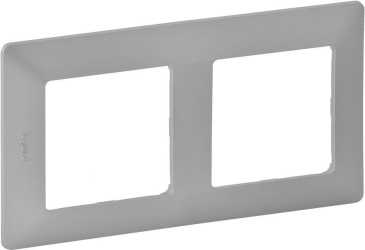 2-fach Abdeckrahmen Valena Life Aluminium 