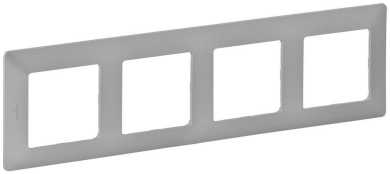 4-fach Abdeckrahmen Valena Life Aluminium 