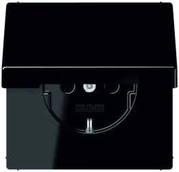 Schuko-Steckdose mit Klappdeckel LS1520KLSW schwarz 