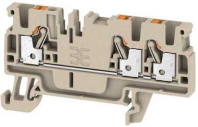 Durchgangsreihenklemme 0,5 - 2,5 mm² dunkelbeige 