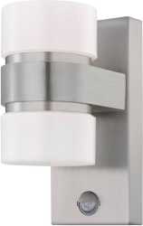 ATOLLARI Wandleuchte LED 2x6W 940lm edelstahl silber IP44 mit Sensor 