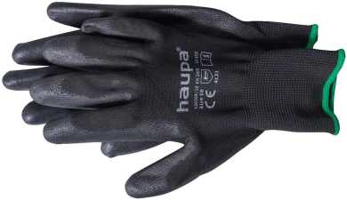 1 Paar PU-Textil-Handschuh Größe 10 schwarz 