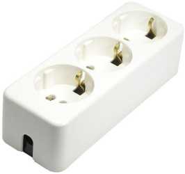 Tischverteiler ohne Kabel 3-fach weiß 