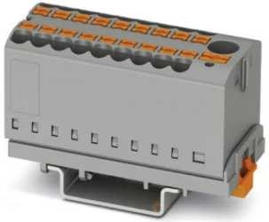 Verteilerblock senkrecht mit integrierter Einspeisung 19 x 2,5mm² blau 