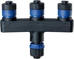 Plug+Shine Verteiler IP68 1 in-3 out Schwarz Kunststoff 