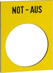 Anzeigeschild Gelb NOT-AUS 