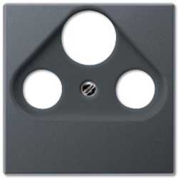 Abdeckung Schraubbefestigung bruchsicher für SAT-TV-Steckdose anthrazit matt 