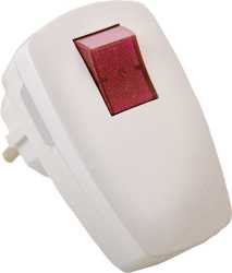 Schutzkontakt-Winkelstecker mit beleuchtetem Schalter 16A weiß 