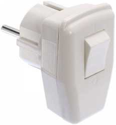 Schutzkontakt-Winkelstecker mit Schalter 16A weiß 