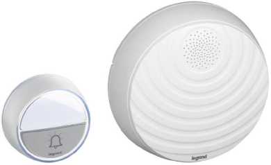 Funk Gong Set Komfort mit Gong mit Klingeltaster 15 Melodien Ultraweiß 