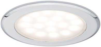 Möbel Einbauleuchte Set rund LED 2x2,5W 6VA 3000K Chrom/Alu 