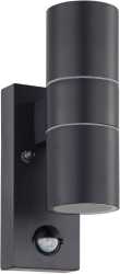 Wandleuchte LED mit Sensor RIGA 5 2xGU10 2x3W IP44 anthrazit 