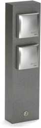 Steckdosensäule 2-fach Aluminium IP44 