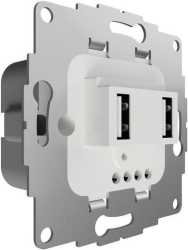 UP Ladestation mit 2 USB-Anschlüssen f. TAE-Abdeckung 19W 3,8A reinweiß glänzend 