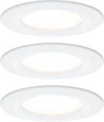 Einbauleuchten-Set Nova rund starr IP44 3x6,5W GU10-LED 2700K Weiß matt 
