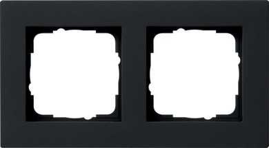 Abdeckrahmen 2-fach flach E2 schwarz matt 