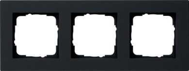 Abdeckrahmen 3-fach flach E2 schwarz matt 