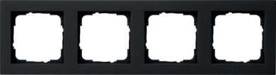 Abdeckrahmen 4-fach E2 schwarz matt 