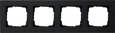 Abdeckrahmen 4-fach flach E2 schwarz matt 