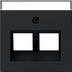 Abdeckung 30° mit Beschriftungsfeld f. Tragring MJ 2-fach System 55 schwarz matt 