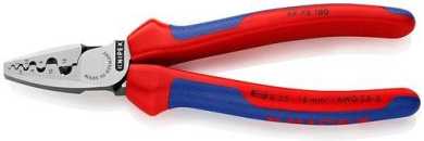 Crimpzange für Aderendhülsen poliert mit Mehrkomponenten-Hüllen 180 mm 