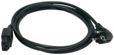 Kaltgeräte Zuleitung Anschlussleitung mit gewinkeltem Schukostecker 5 m schwarz 