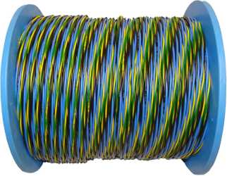 PVC-Aderleitung H07V-U3x2,5 schwarz-blau-gelb/grün Spule 200 m 