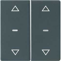 Abdeckung für Tastsensor-Modul 2fach mit Pfeil-Symbol Qx anthrazit 