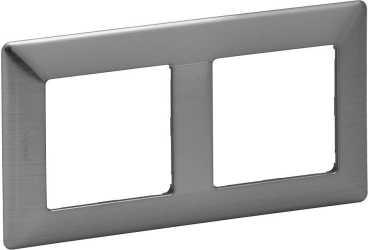 Valena Life Abdeckrahmen 2-fach Inoxgrau 