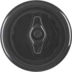 Zentralstück mit Knebel S1930 Porzellan schwarz 