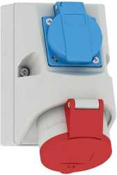 Kombi-Wandsteckdose CEE 5x16 inkl. Schuko 1010-QC 