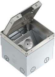 Bodensteckdose UDHOME2 ohne Bodenbelagsaussparung 2-fach VDE Edelstahl 