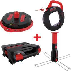 Profi Kabeleinziehgerät für Rohr DM 16mm - 40mm + X Board Profi-Kabelabroller 