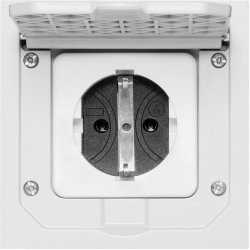 Einbaugehäuse Alu-Druckguss grau mit SCHUKO-Steckdose IP41 