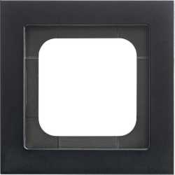 Abdeckrahmen schwarz matt 1-fach Busch-axcent Rahmen 